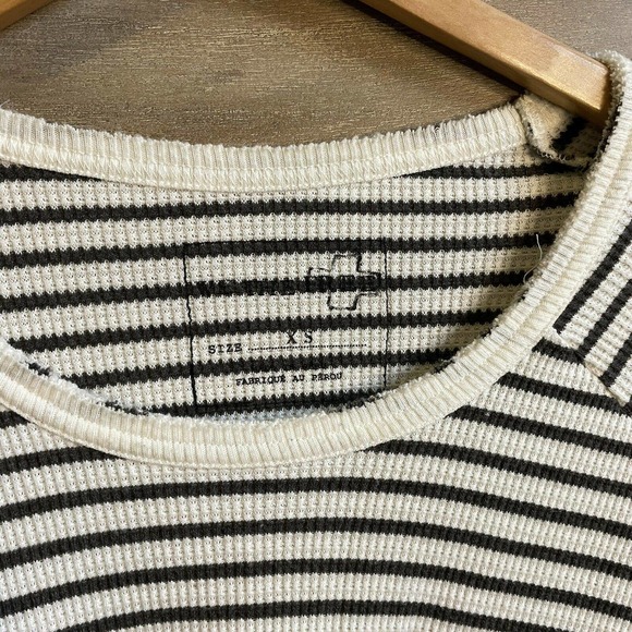 Free People We The Free Rockabilly Raglan Thermal Striped Long Sleeve Shirt - Picture 6 of 6